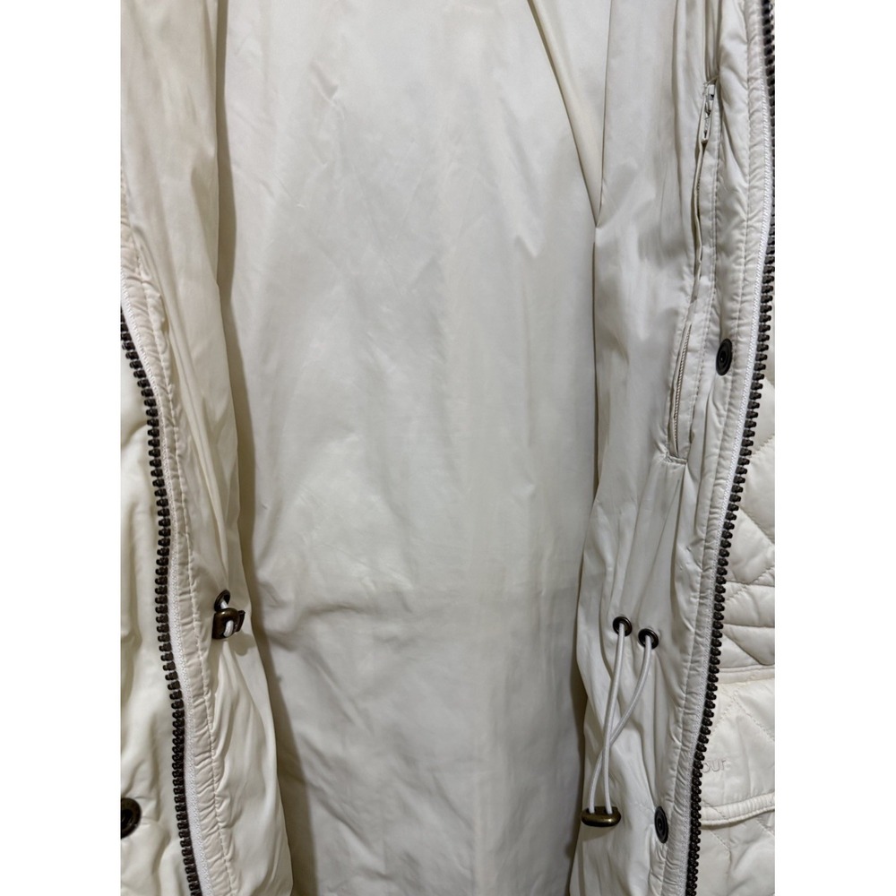 BARBOUR Jenkins Quilted Women's Jacket Cream Size 6 Spring Fall Retail $ 375 EUC - Picture 8 of 9